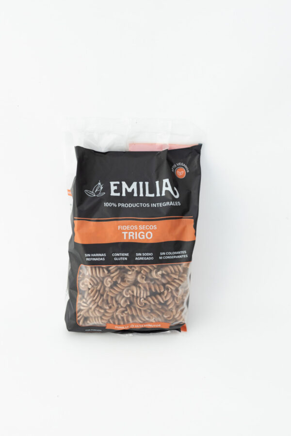 FIDEOS TIRABUZON DE HARINA INTEGRAL - EMILIA